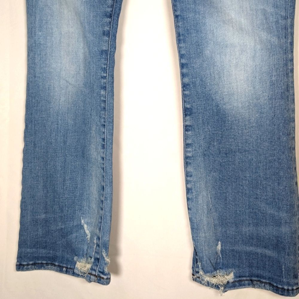 Madewell Cali Denim-Boot 4 Button Fly Jeans With Distressing Size 24 - Picture 9 of 14